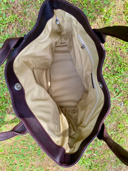 Piel Leather Handcrafted XL Vaquetta Cowhide Shopping Tote – Made in Colombia