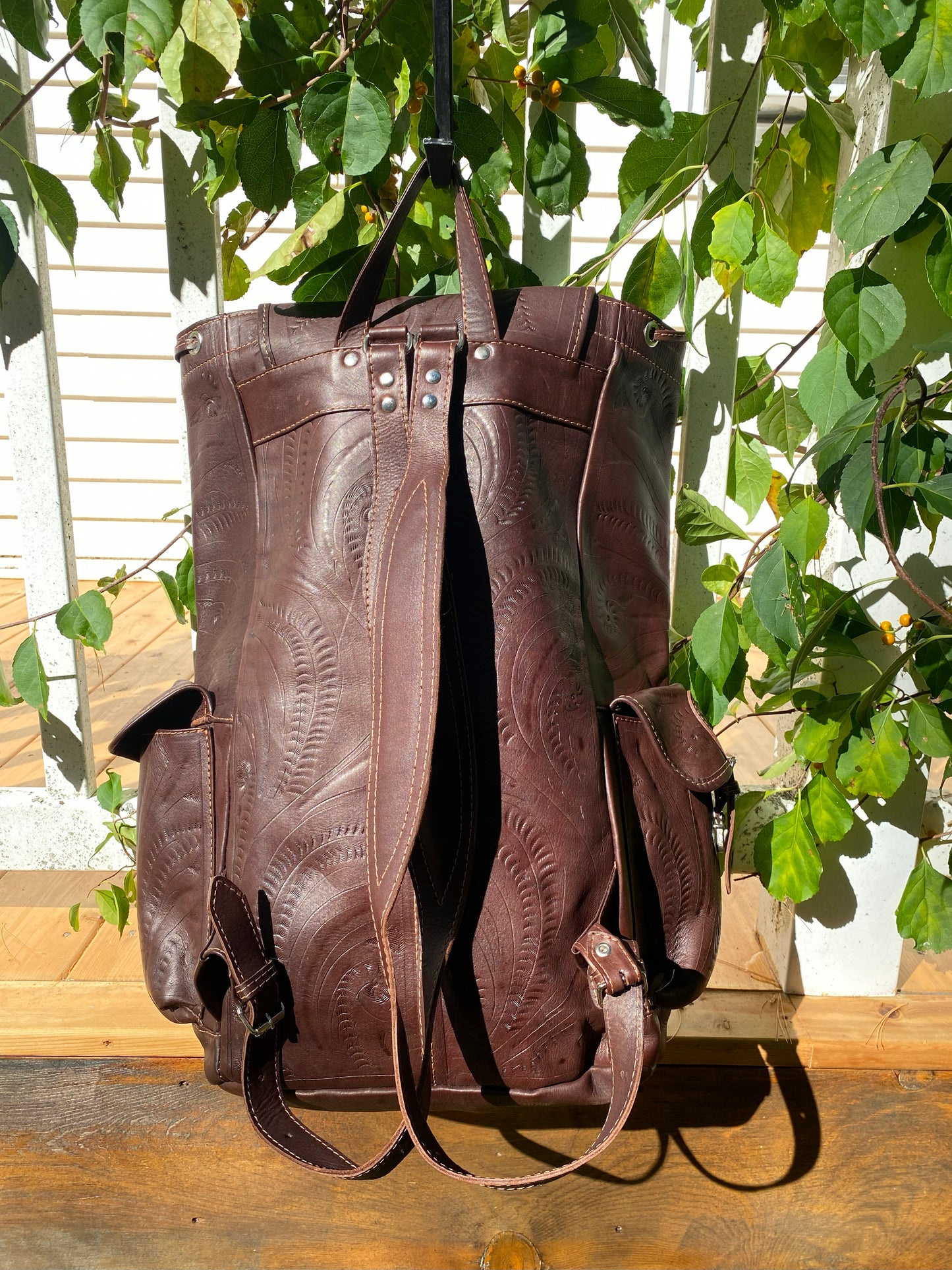 Ropin West travel leather backpack and purse 8485