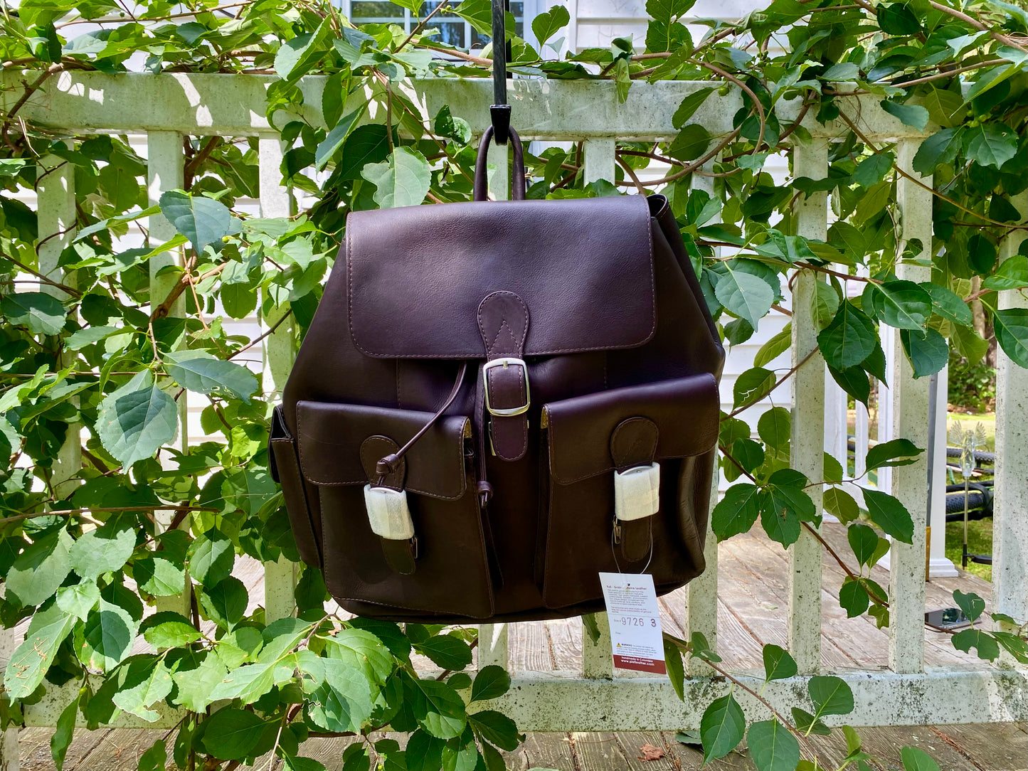 Piel Leather Handcrafted Full-Grain Cowhide Buckle-Flap Backpack – Style 9726