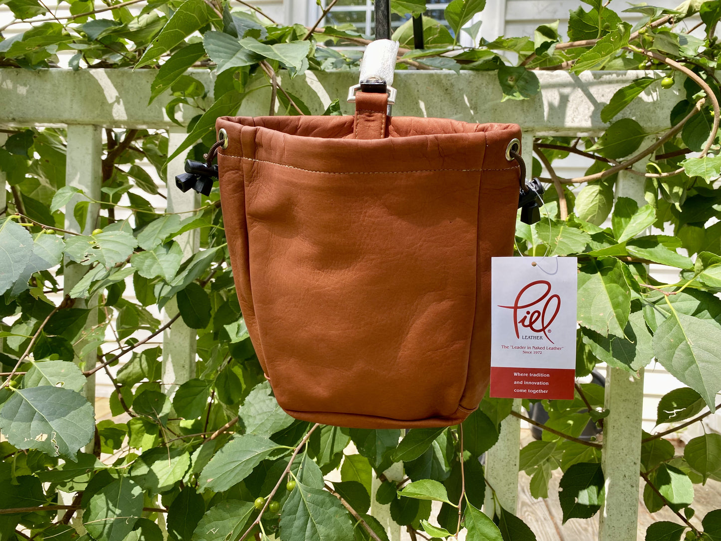 Piel Leather Handcrafted Drawstring Pouch Bag – Full-Grain Cowhide Accessory Pouch