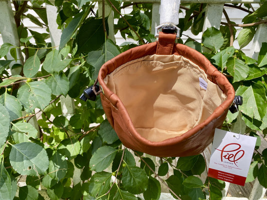 Piel Leather Handcrafted Drawstring Pouch Bag – Full-Grain Cowhide Accessory Pouch