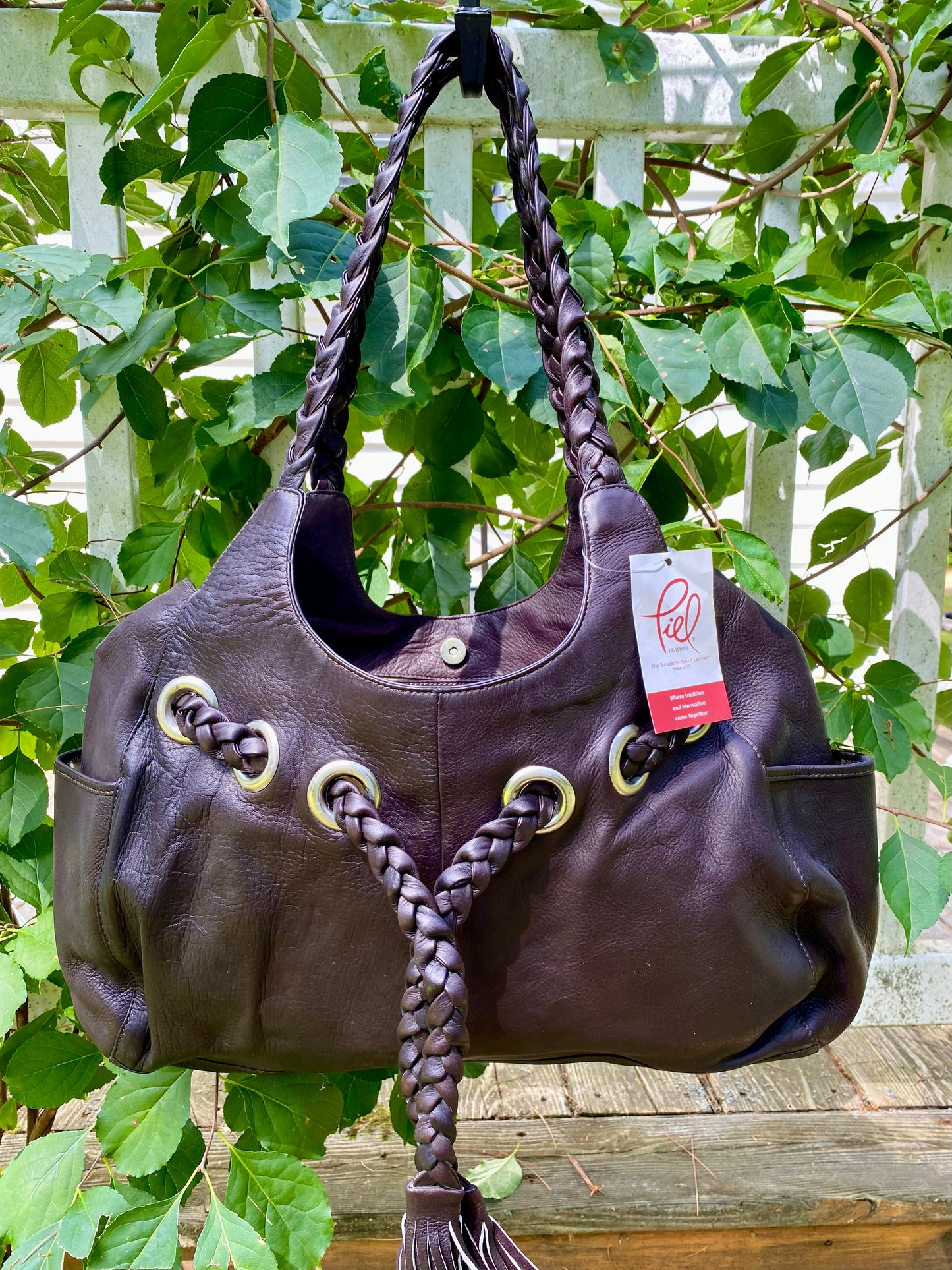 Piel Leather Handcrafted Braided Hobo Bag – Full-Grain Vaquetta Cowhide Shoulder Purse