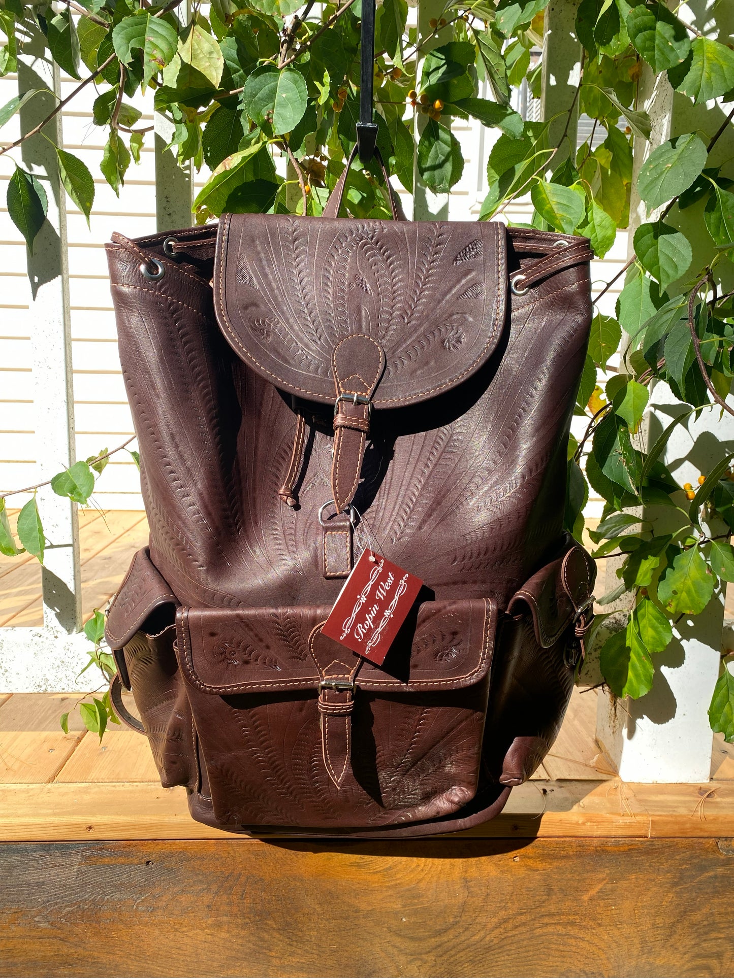 Ropin West travel leather backpack and purse 8485