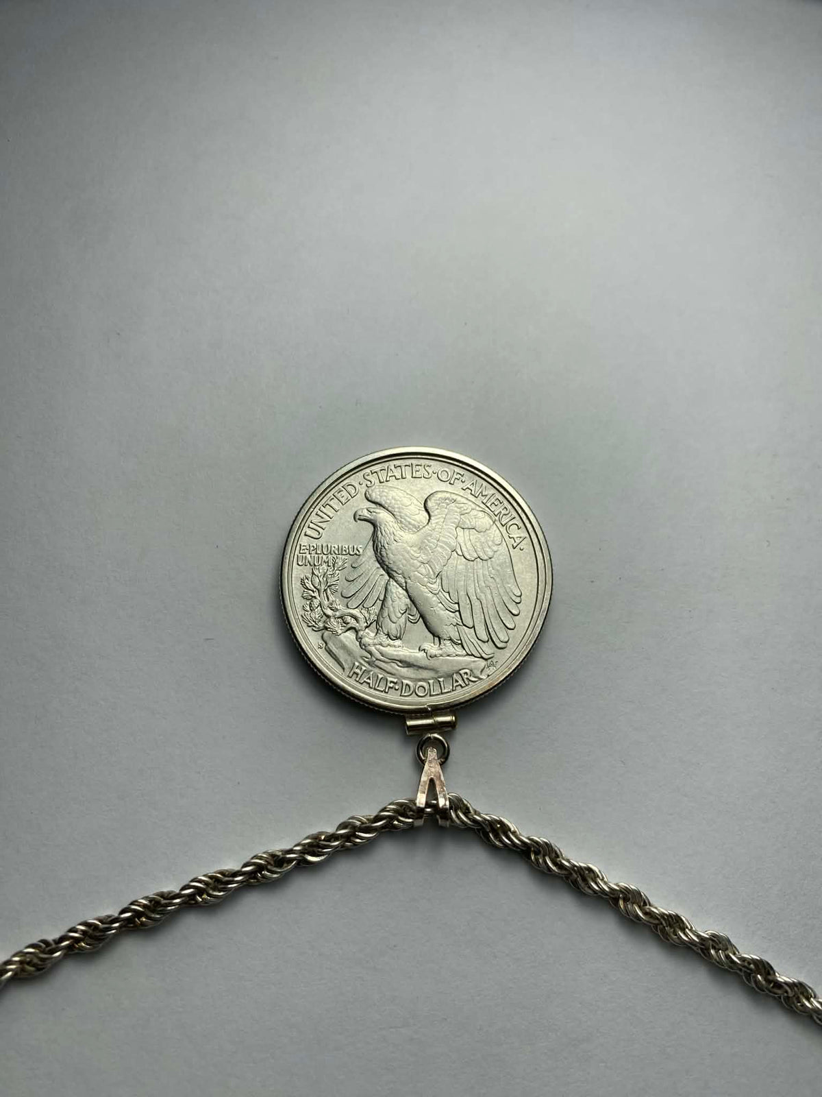 Walking Liberty Half Dollar Pendant Necklace – Rope-Style Chain